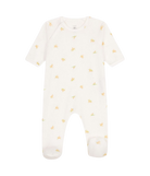 CHILDREN'S APPAREL Turtle Side Snap Onesie in White Petit Bateau