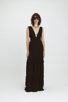 Dresses Maria Cher Cumbre Natalie Long Dress in Black Maria Cher