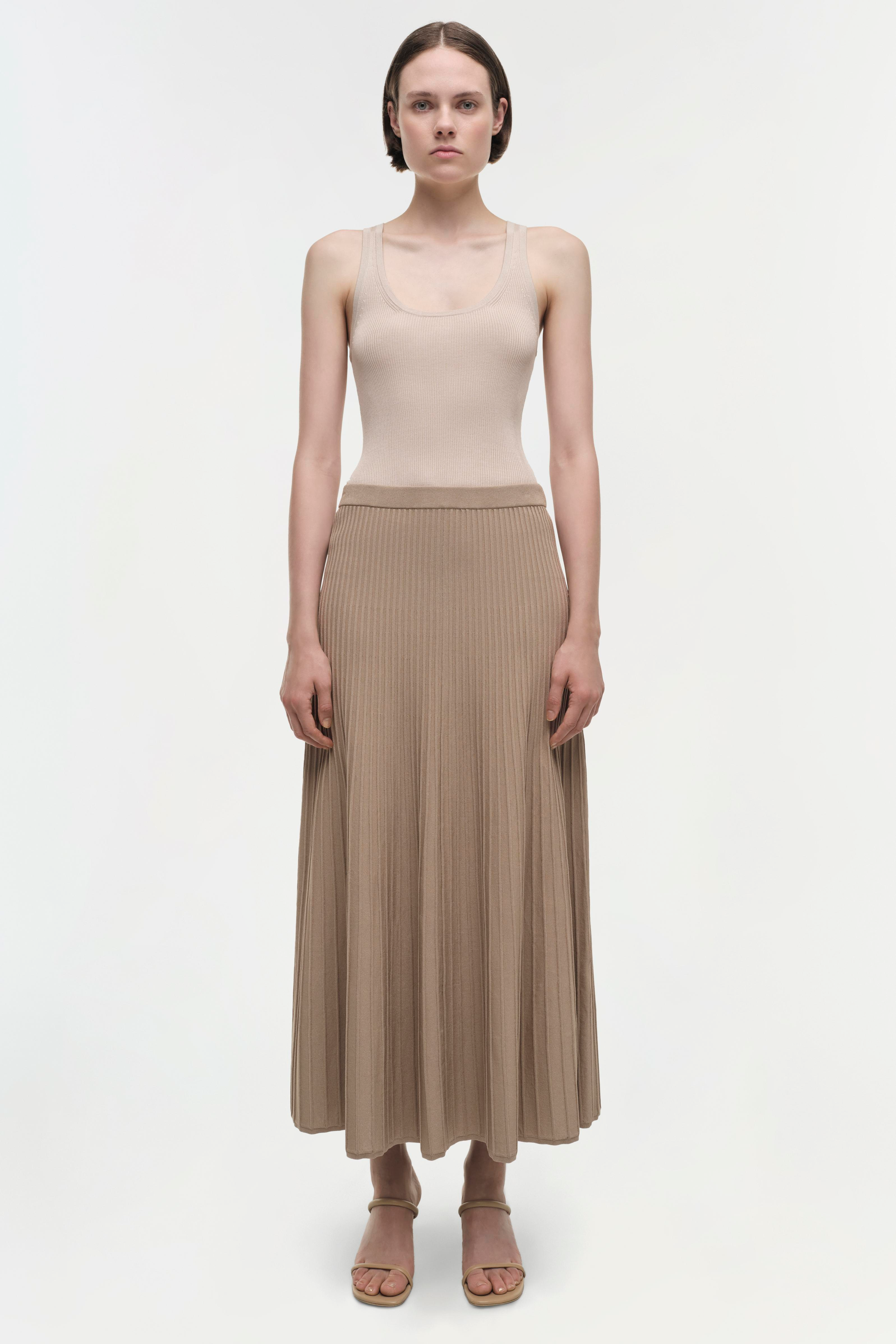 SKIRTS Chiara Midi Skirt in Oat Simkhai