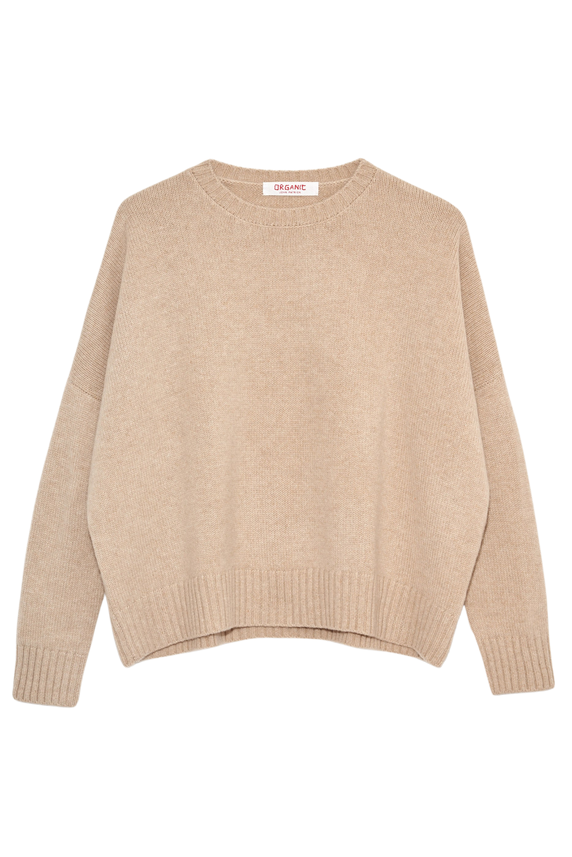 SWEATERS WIDE PULLOVER IN BEIGE MELANGE Organic by John Patrick