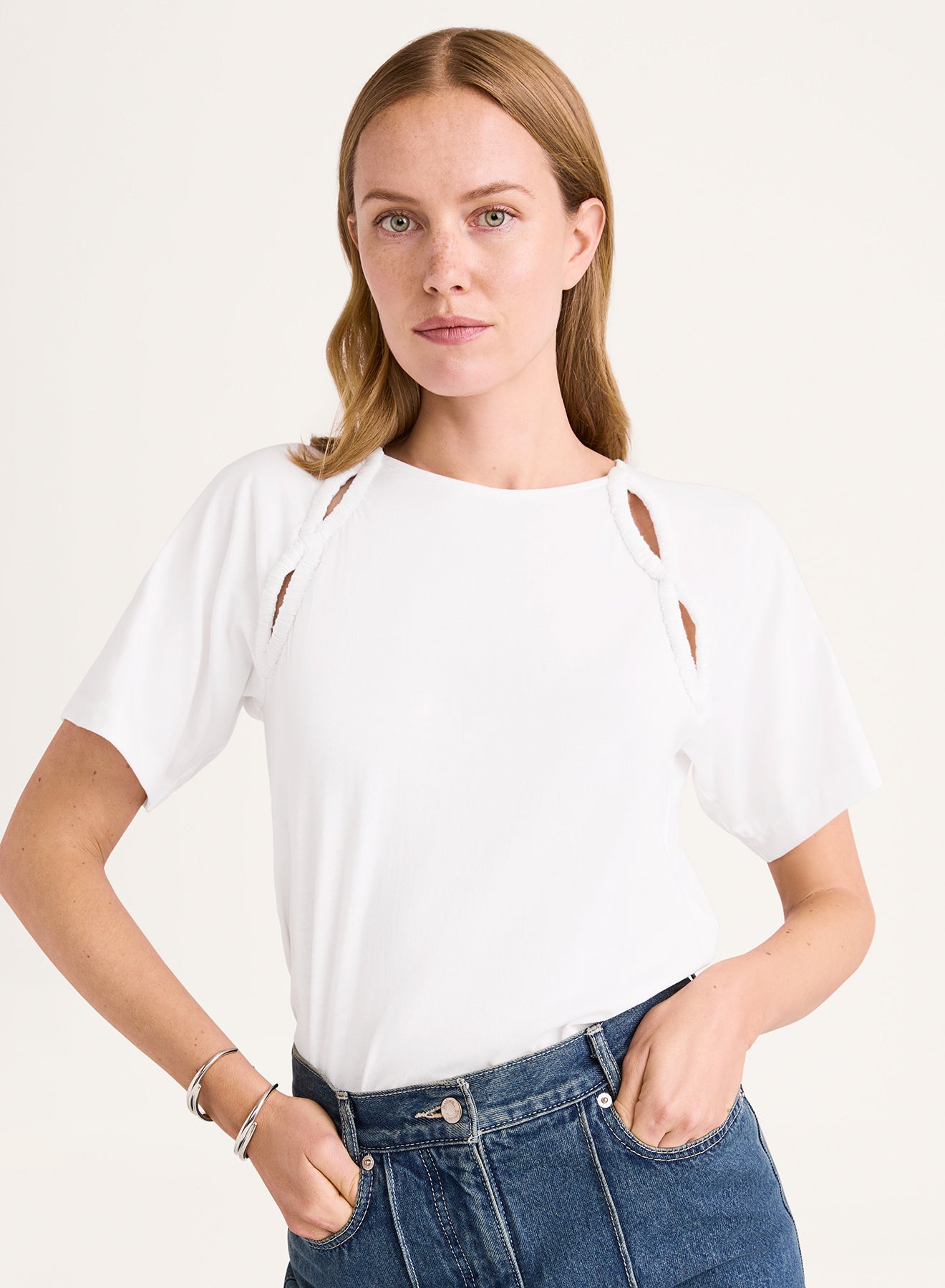 BLOUSES/SHIRTS/TOPS Solace Jersey Top in White Merlette