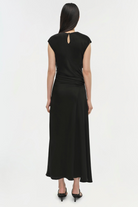 DRESSES/JUMPSUITS Burke Draped Midi Dress in Black Simkhai