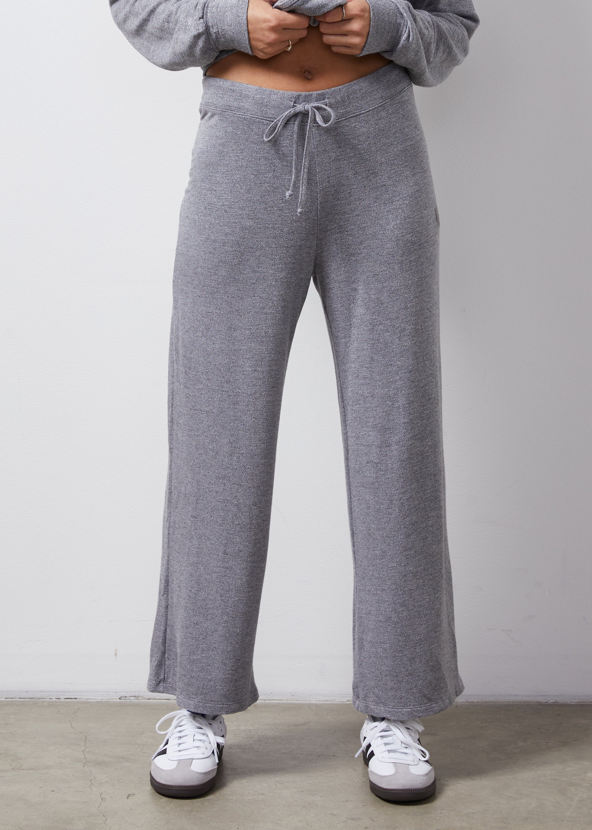 LOUNGE French Terry Crop Pant in Dark Heather Monrow