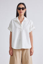 BLOUSES/SHIRTS/TOPS EASY POP-OVER HENLEY TOP Apiece Apart