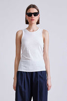 TEES/TANKS SAVINA RAZOR TANK IN CREAM Apiece Apart