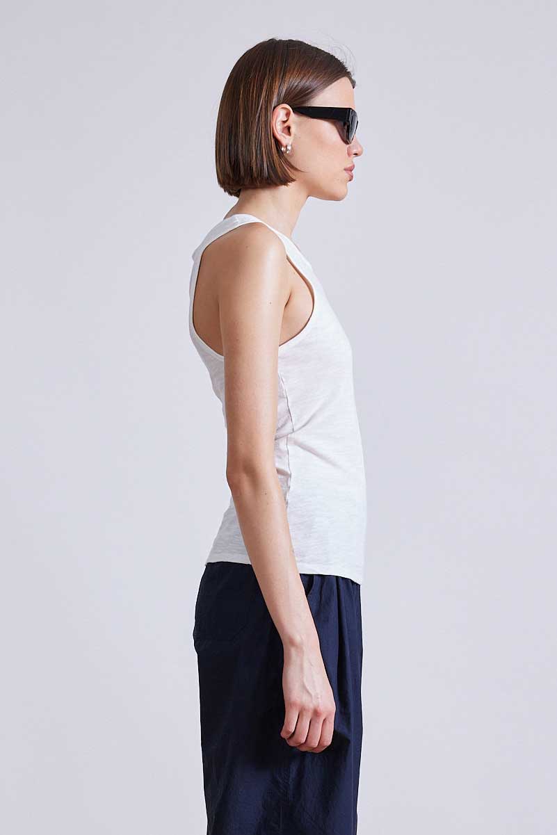 TEES/TANKS SAVINA RAZOR TANK IN CREAM Apiece Apart