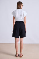 PANTS/SHORTS Bari Midi Short in Black Apiece Apart