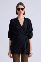 SWEATERS Drippy Tissue Cardigan in Black Apiece Apart