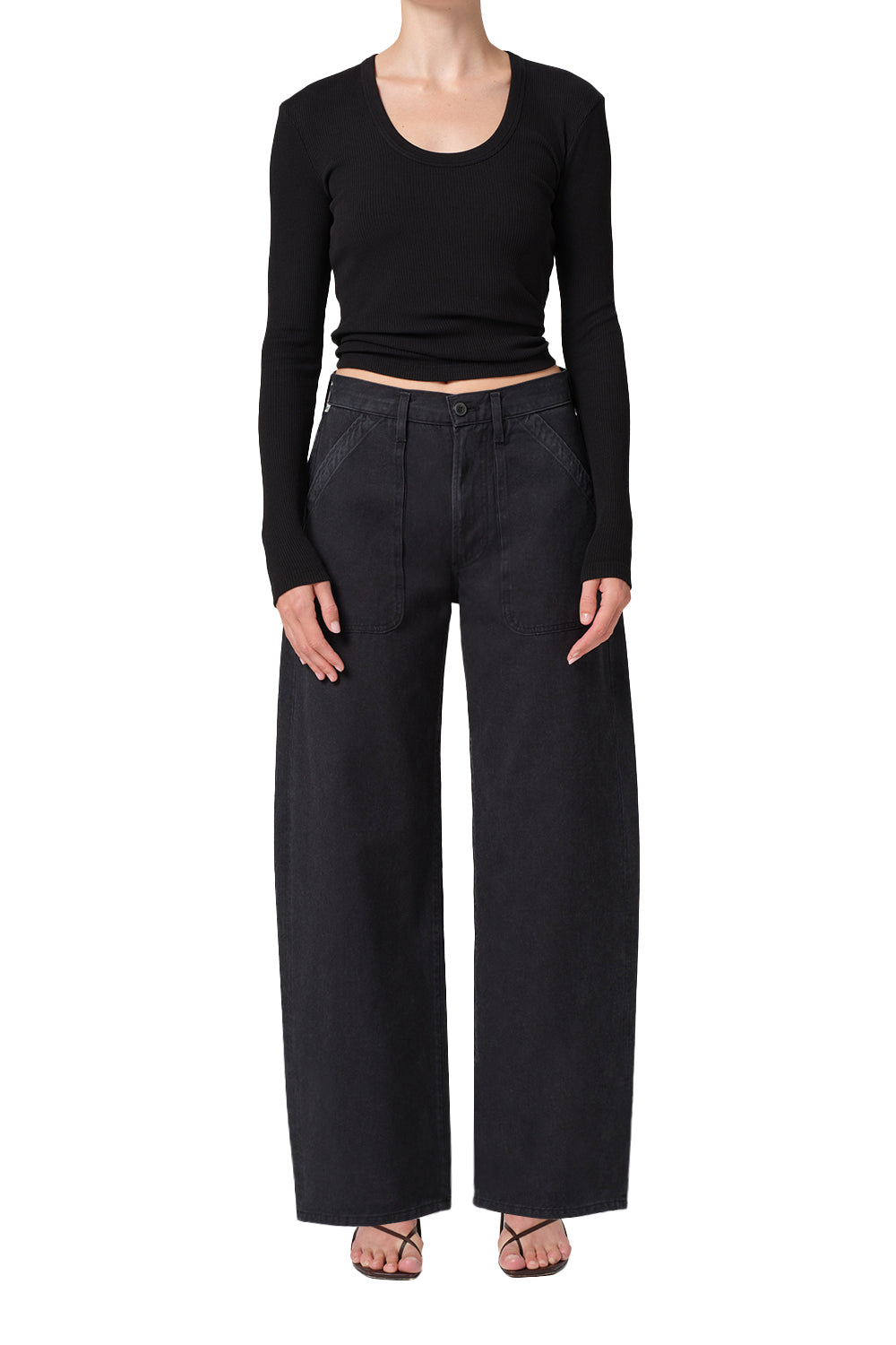 PANTS/SHORTS Ayla Cargo Pant in Washed Black Citizens of Humanity