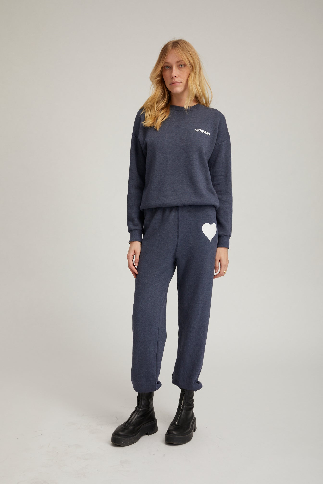 LOUNGE HEART SWEATPANTS IN NAVY SPRWMN