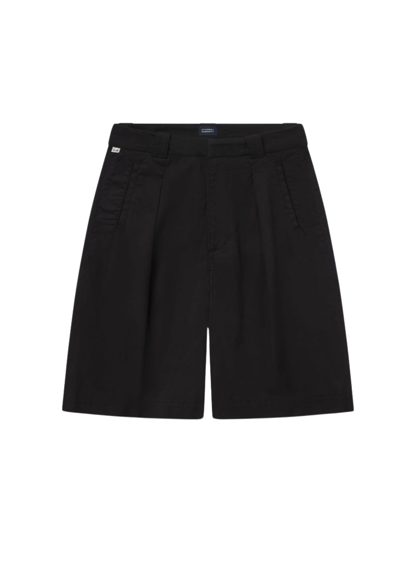 PANTS/SHORTS Cara Pleated Short in Black Citizens of Humanity