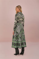 SKIRTS Lace Nature Maxi Flared Skirt in Black and Green Farm Rio