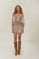 DRESSES/JUMPSUITS Cashew Mandala Mini Dress in White Farm Rio