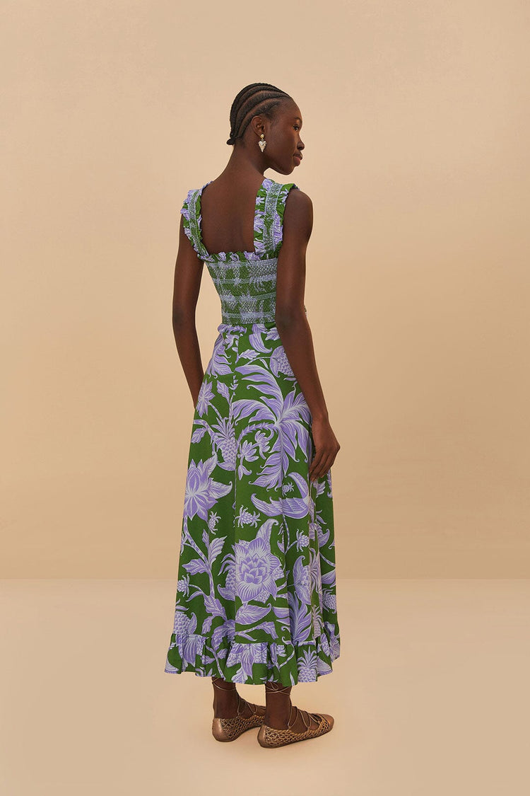 DRESSES/JUMPSUITS Swing Green Sleeveless Midi Dress in Tropical Green Farm Rio