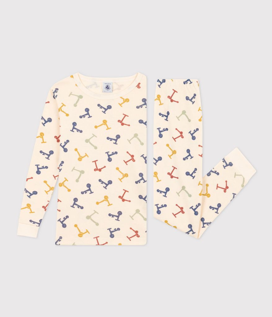 CHILDREN'S APPAREL Scooter PJs in Cream Petit Bateau