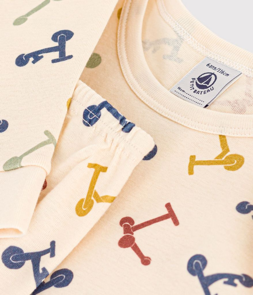 CHILDREN'S APPAREL Scooter PJs in Cream Petit Bateau