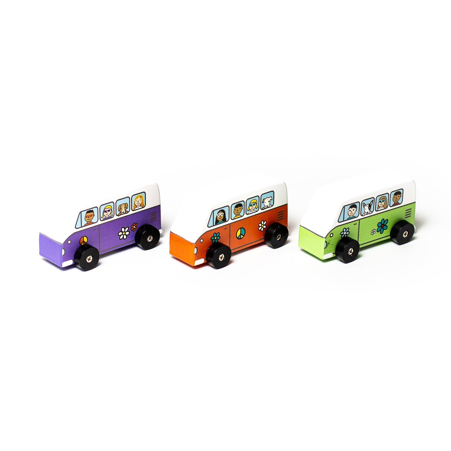 CHILDREN'S PLAY Love Bus Pullback Rollers JACK RABBIT CREATIONS, INC