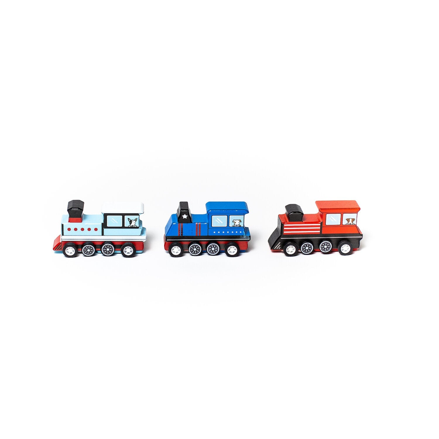 CHILDREN'S PLAY PULL BACK TRAINS JACK RABBIT CREATIONS, INC