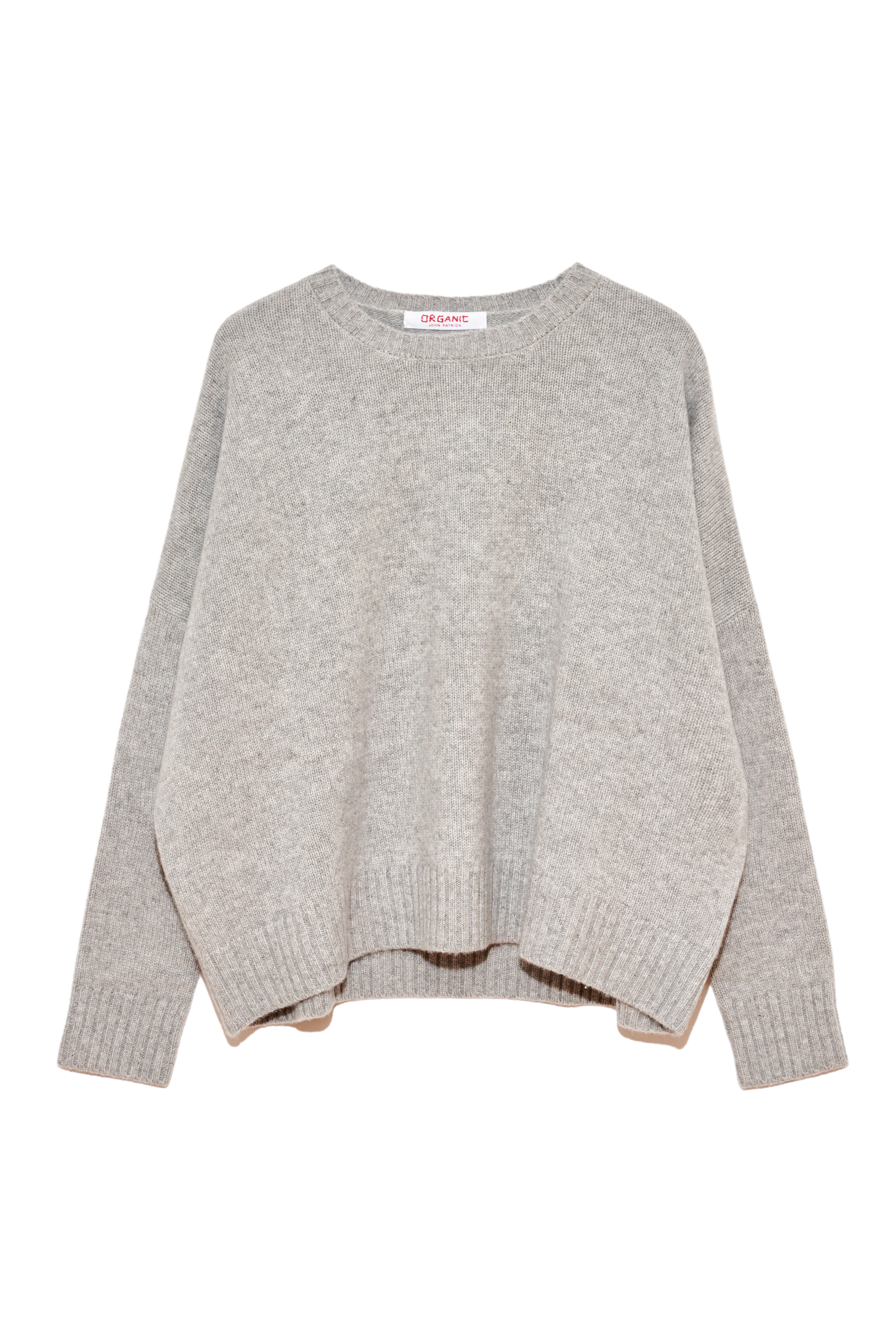 SWEATERS Wide Pullover in Grey Melange Organic by John Patrick