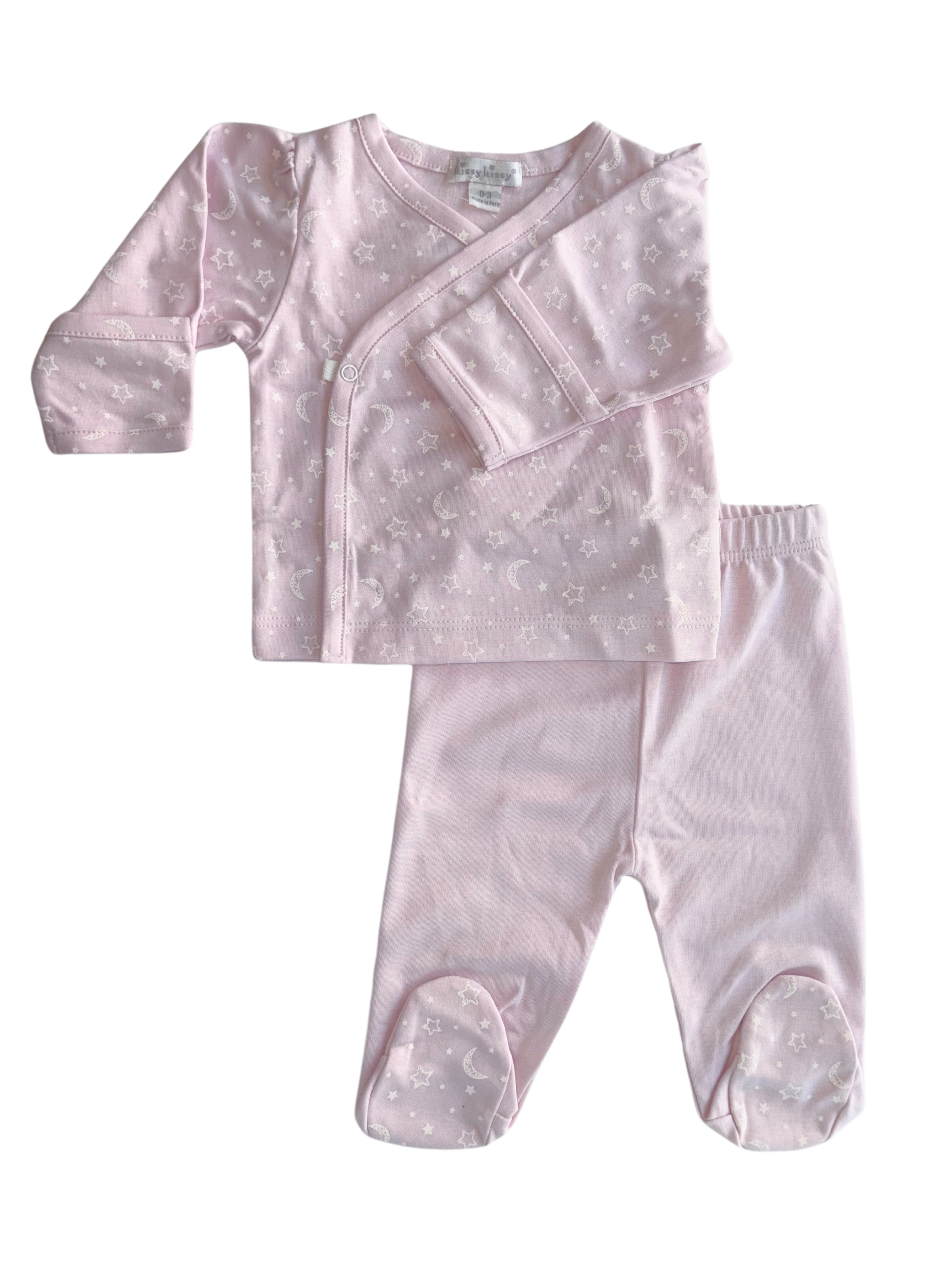 CHILDREN'S APPAREL Baby Crescent Moon Set in Pink Kissy Kissy