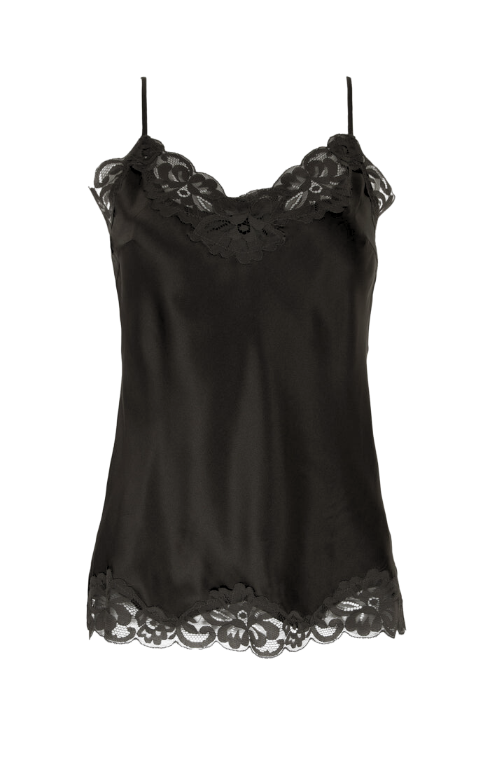 Tops Gold Hawk Floral Lace Cami in Black Tops