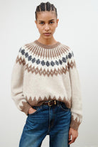 SWEATERS Alena Sweater in Oatmeal Fairisle Nili Lotan