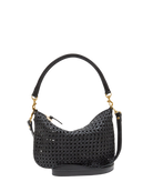 HANDBAGS PETIT MOYEN MESSENGER IN BLACK RATTAN Clare V.