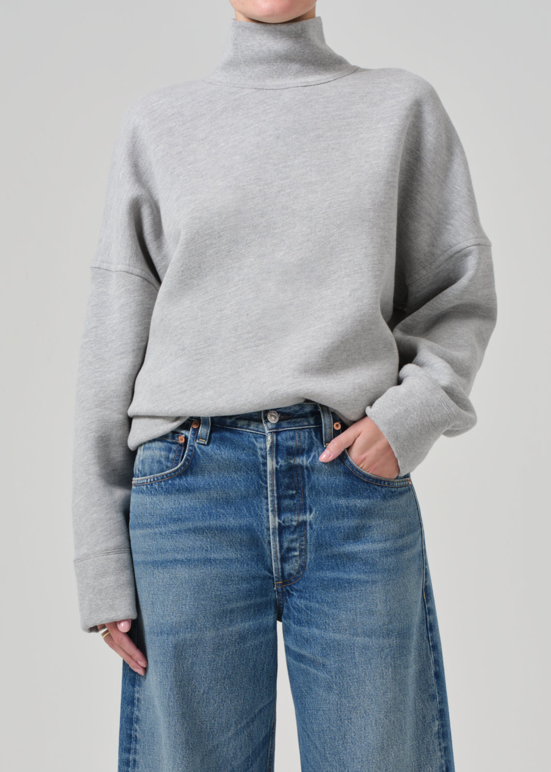 SWEATERS Cara Turtleneck in Heather Grey Citizens of Humanity