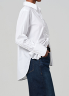 BLOUSES/SHIRTS/TOPS Ruffle Tuxedo Shirt in White Citizens of Humanity