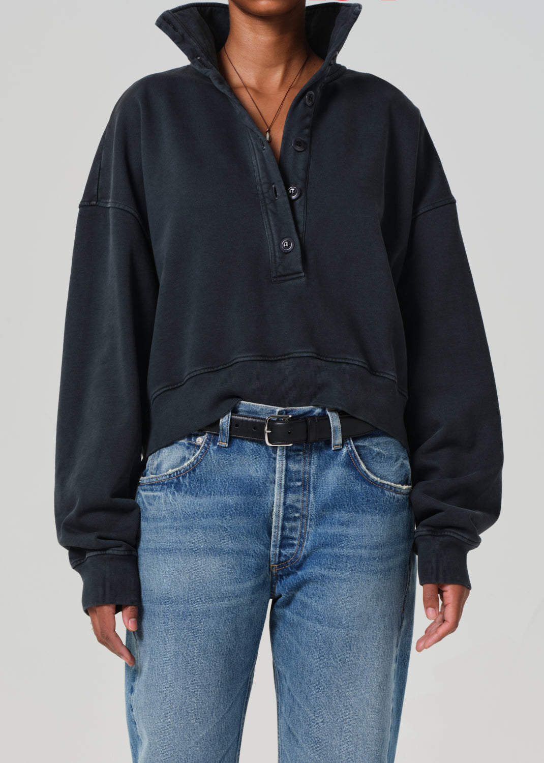 SWEATERS Mirelle Funnel Neck in Charcoal Citizens of Humanity