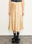 SKIRTS SHIMMER SEQUIN SKIRT IN GOLDY Brazeau Tricot