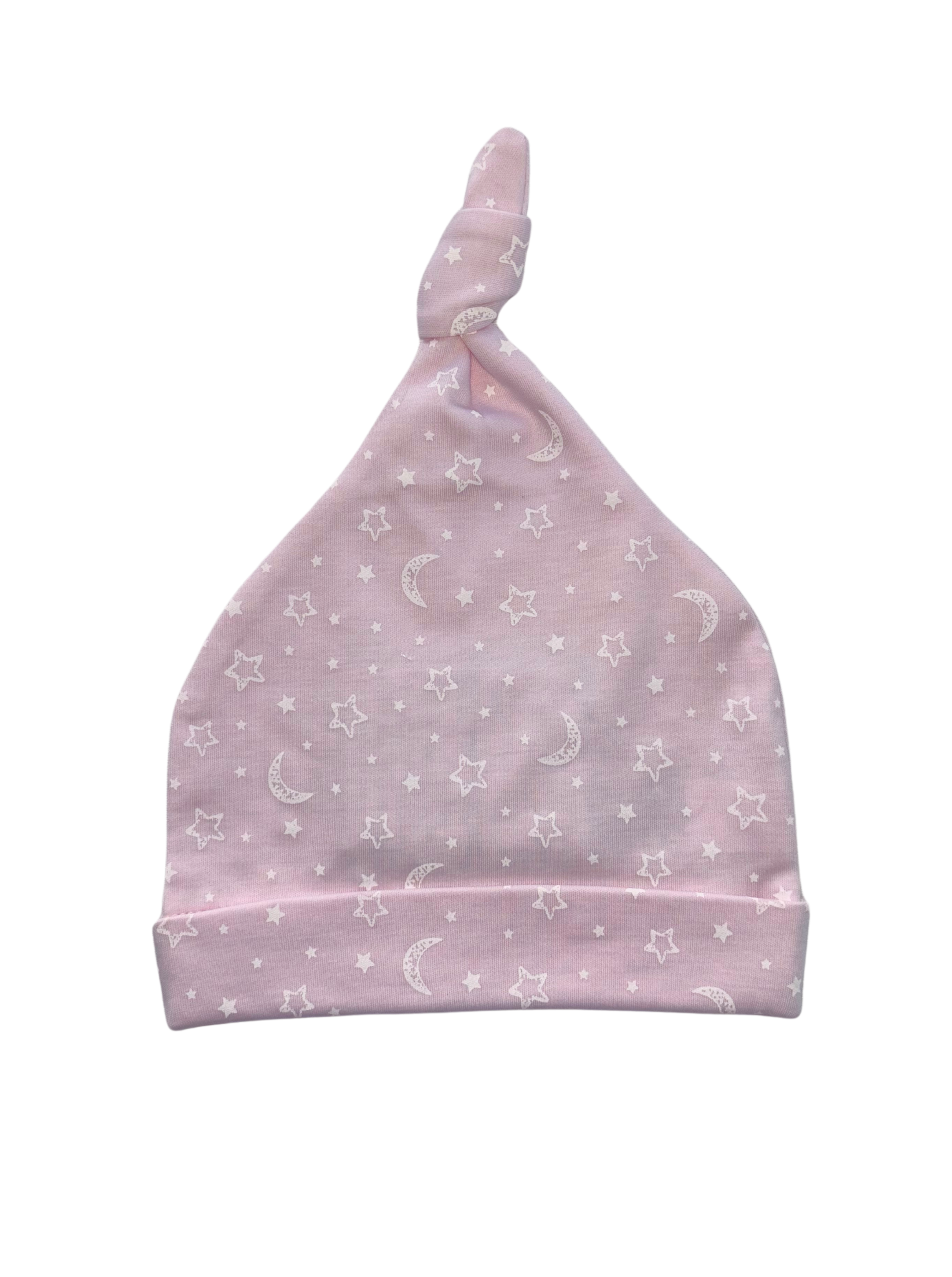 CHILDREN'S APPAREL Baby Hat in Crescent Moon Pink Kissy Kissy