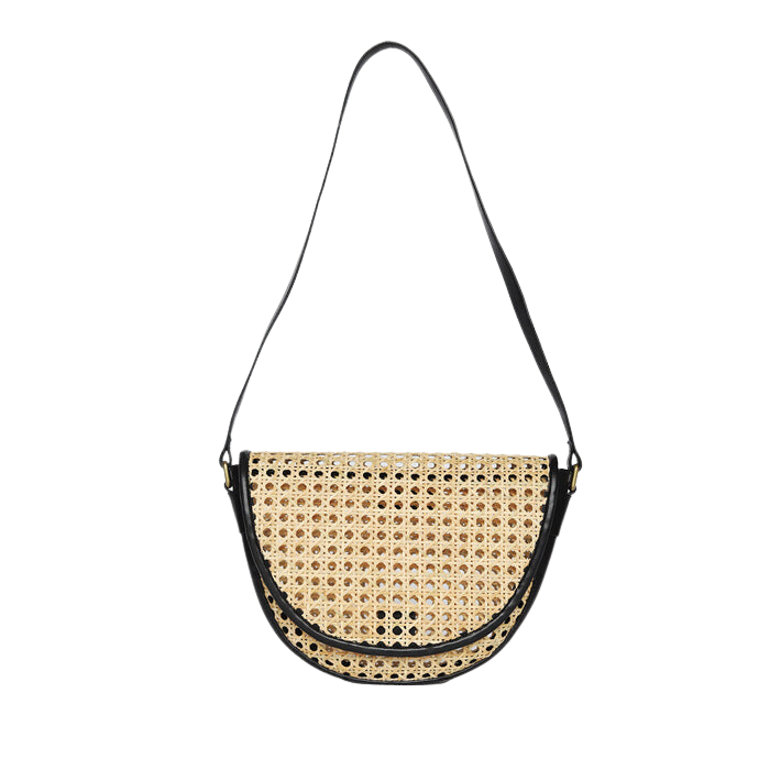 Handbags Bembien Luna Bag in Black Rattan Bembien