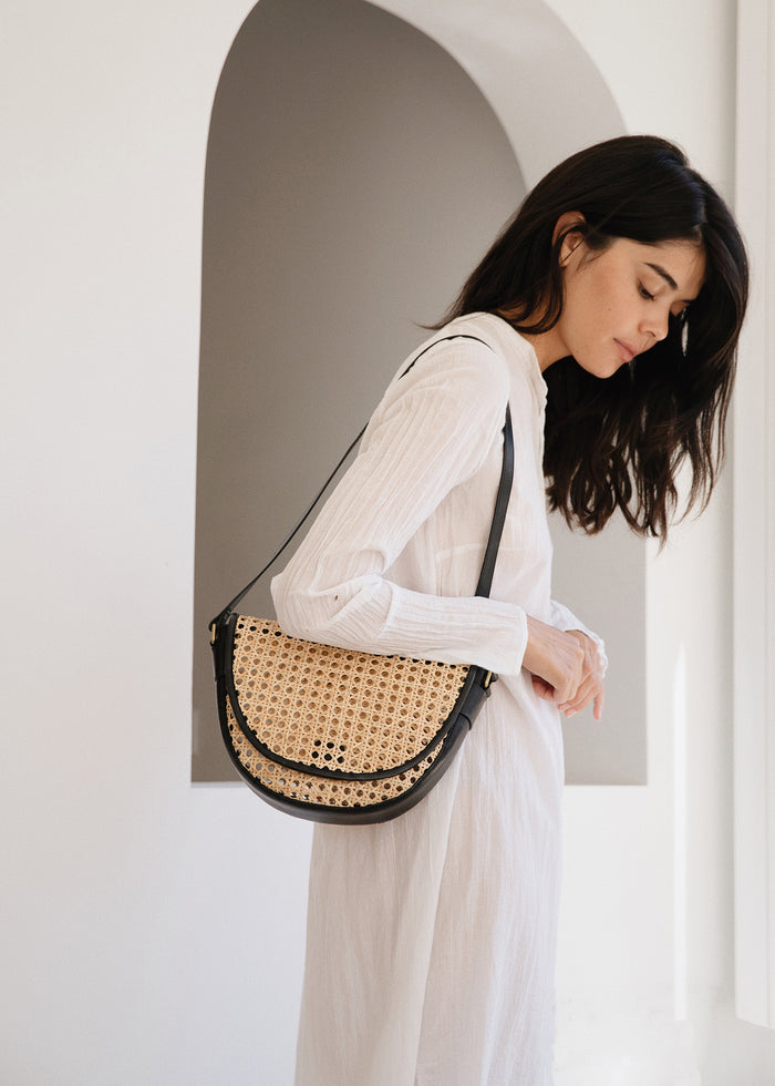 Handbags Bembien Luna Bag in Cream Rattan Bembien