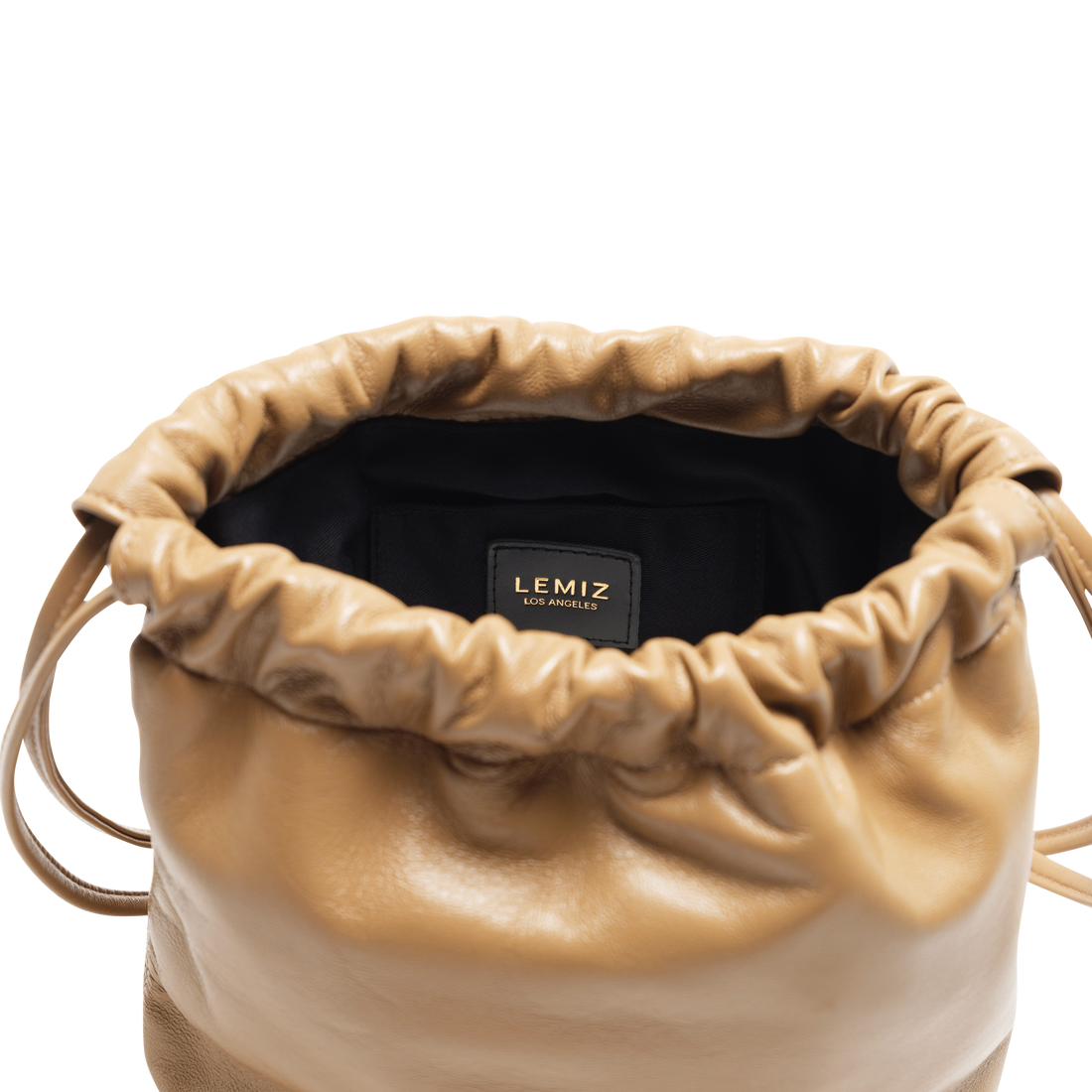 HANDBAGS ALLEGRO BUCKET BAG IN CARAMEL Lemiz