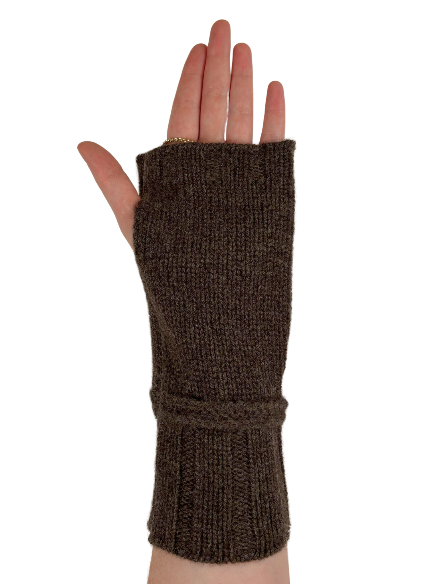 ACCESSORIES CASHMERE MITTENS IN BrOWN Brazeau Tricot