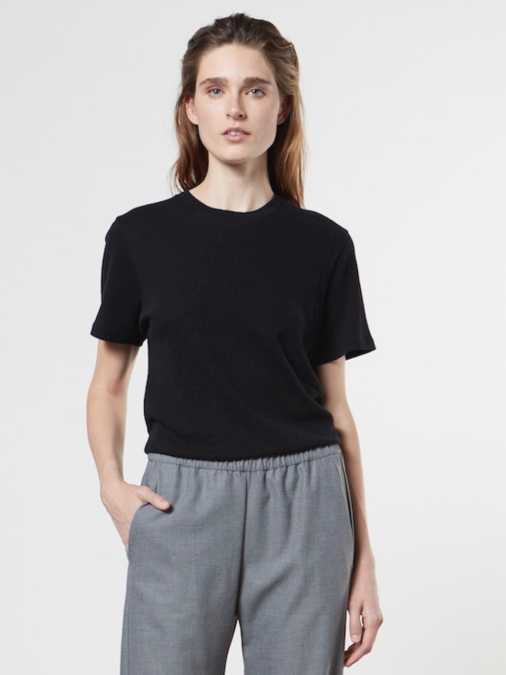 Tops Enza Costa Cashmere Loose Tee in Black Enza Costa