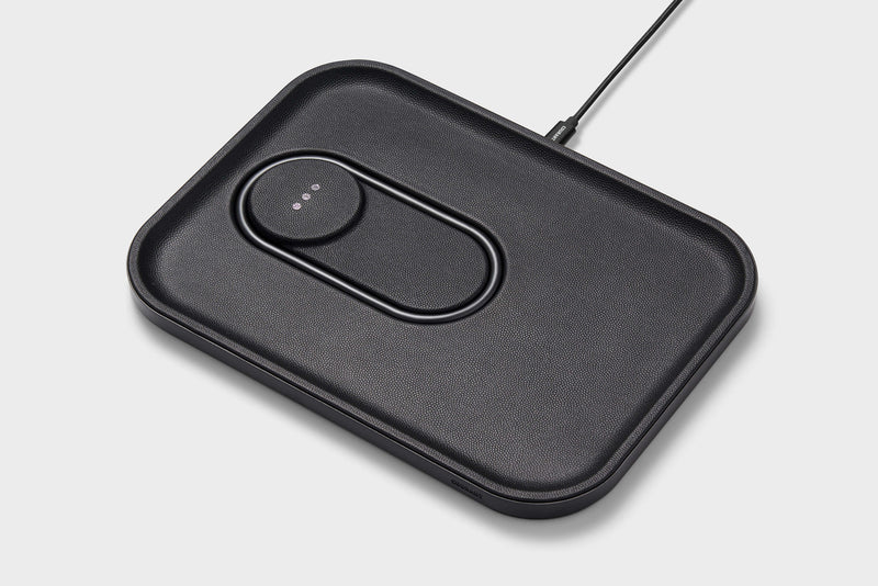 HOME ACCESSORIES Dual Wireless Charging Tray in Black Courant