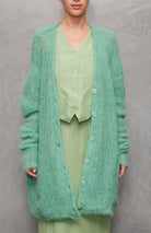 SWEATERS Charlotte's Web Cardi in Spearmint Brazeau Tricot