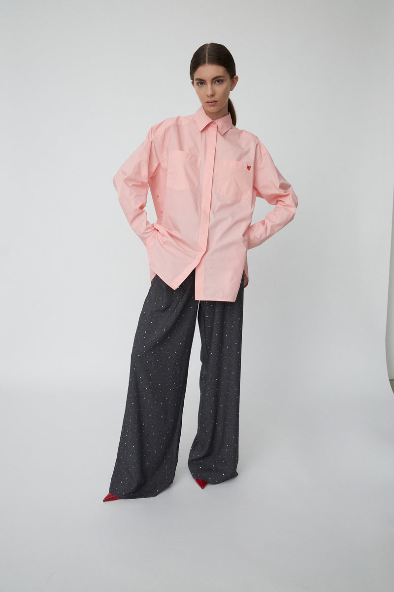 BLOUSES/SHIRTS/TOPS Cotton Poplin Shirt in Clear Pink Stella Nova