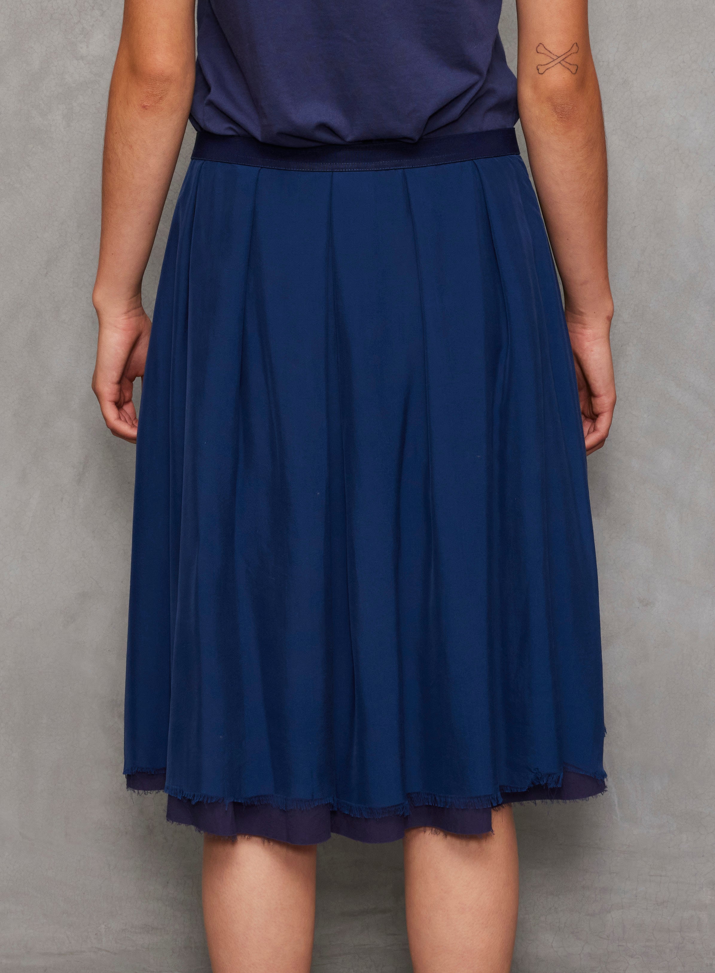 SKIRTS Double Roses Skirt in French Blue Brazeau Tricot