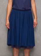 SKIRTS Double Roses Skirt in French Blue Brazeau Tricot