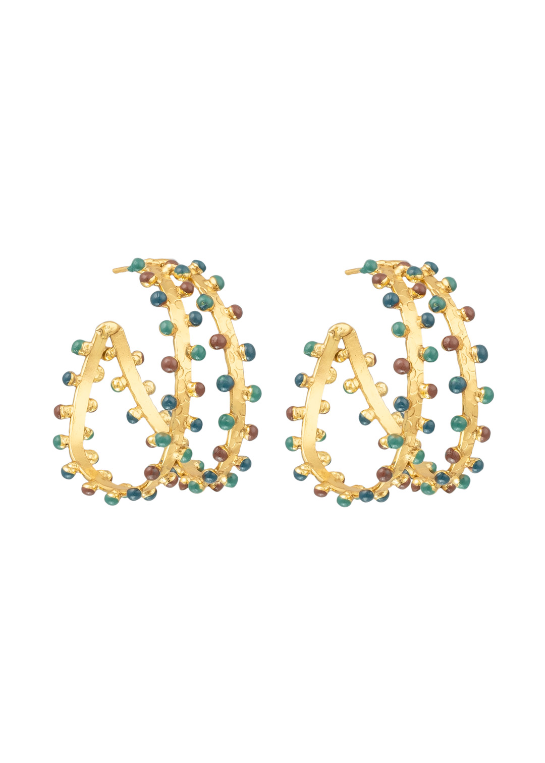 Earrings Sylvia Toledano Gypsy Earring in Green and Brown Sylvia Toledano