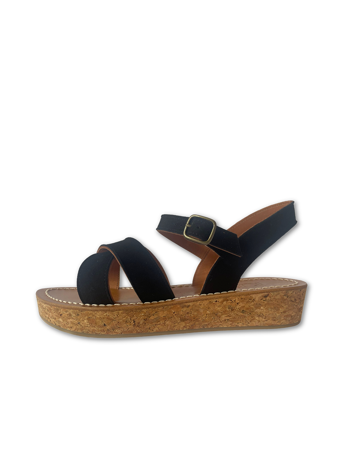 Shoes K. Jacques Platform Cross Sandal in Black K. Jacques