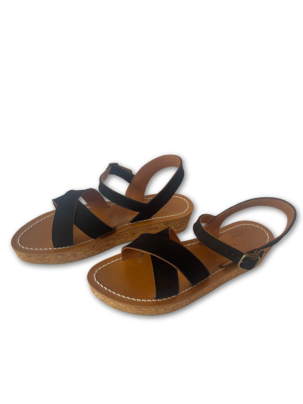 Shoes K. Jacques Platform Cross Sandal in Black K. Jacques