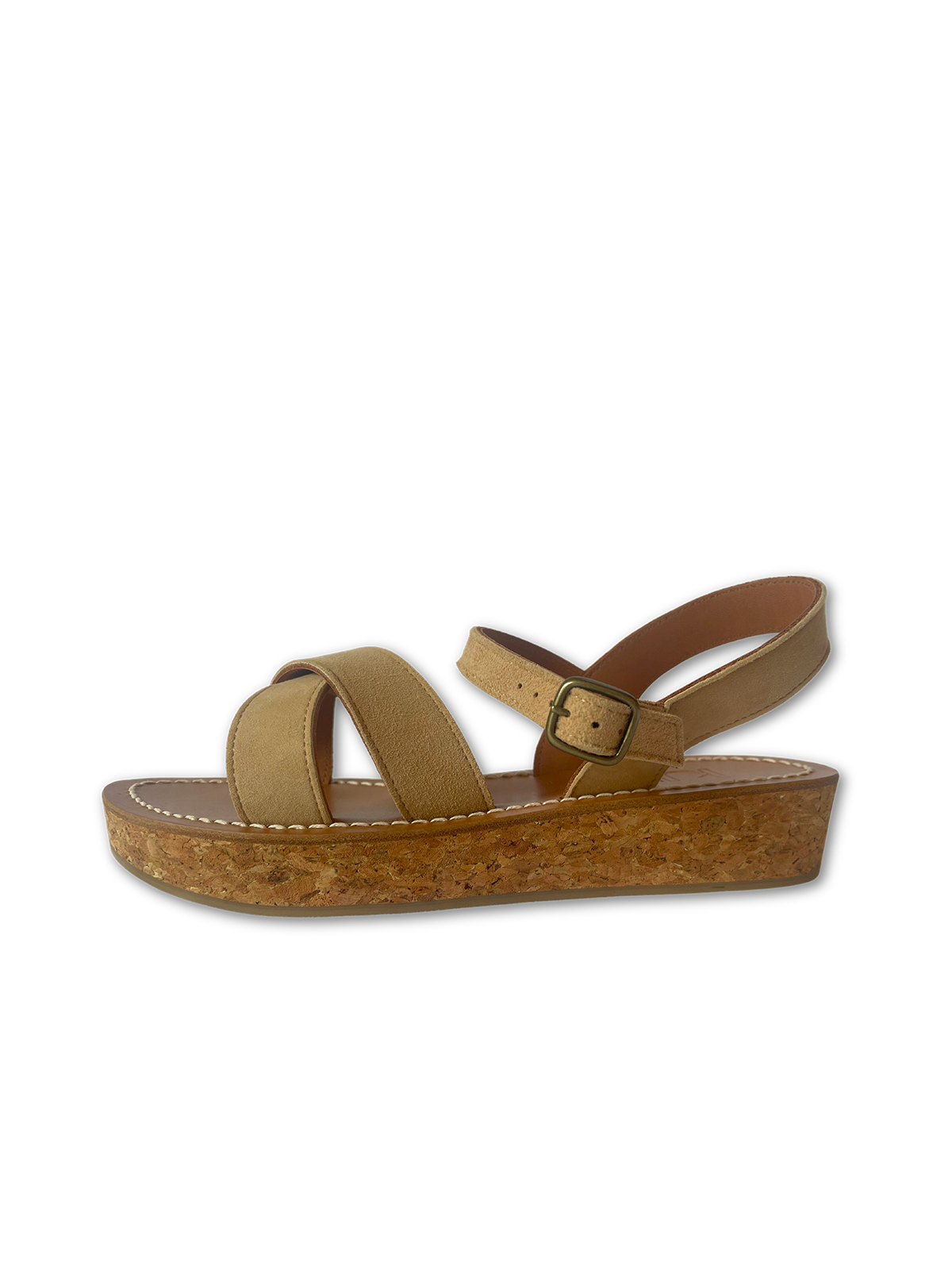 Shoes K. Jacques Platform Cross Sandal in Sand K. Jacques