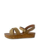 Shoes K. Jacques Platform Cross Sandal in Sand K. Jacques