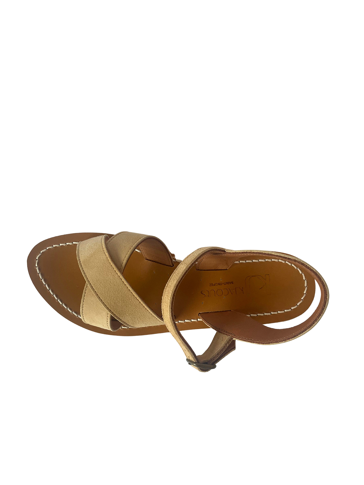 Shoes K. Jacques Platform Cross Sandal in Sand K. Jacques