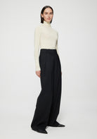 Pants Róhe Wide Leg Tailored Trouser in Noir Rohe