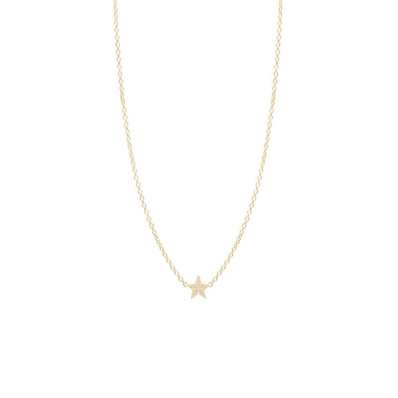 JEWELRY Itty Bitty Diamond Star Necklace in Yellow Gold Zoe Chicco